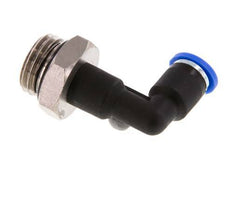 4mm x G1/4'' 90deg Elbow Push-in Fitting with Male Threads Brass/PA 66 NBR Long Body Rotatable [2 Pieces]