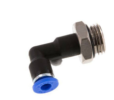 4mm x G1/4'' 90deg Elbow Push-in Fitting with Male Threads Brass/PA 66 NBR Long Body Rotatable [2 Pieces]