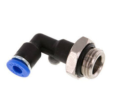 4mm x G1/4'' 90deg Elbow Push-in Fitting with Male Threads Brass/PA 66 NBR Long Body Rotatable [2 Pieces]