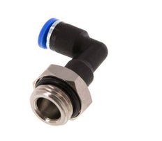 4mm x G1/4'' 90deg Elbow Push-in Fitting with Male Threads Brass/PA 66 NBR Long Body Rotatable [2 Pieces]