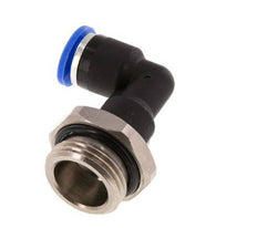 6mm x G3/8'' 90deg Elbow Push-in Fitting with Male Threads Brass/PA 66 NBR Long Body Rotatable [2 Pieces]