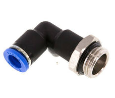 8mm x G3/8'' 90deg Elbow Push-in Fitting with Male Threads Brass/PA 66 NBR Long Body Rotatable [2 Pieces]