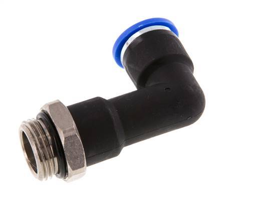 10mm x G3/8'' 90deg Elbow Push-in Fitting with Male Threads Brass/PA 66 NBR Long Body Rotatable [2 Pieces]