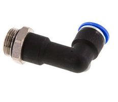 10mm x G3/8'' 90deg Elbow Push-in Fitting with Male Threads Brass/PA 66 NBR Long Body Rotatable [2 Pieces]