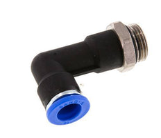 10mm x G3/8'' 90deg Elbow Push-in Fitting with Male Threads Brass/PA 66 NBR Long Body Rotatable [2 Pieces]