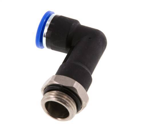 10mm x G3/8'' 90deg Elbow Push-in Fitting with Male Threads Brass/PA 66 NBR Long Body Rotatable [2 Pieces]
