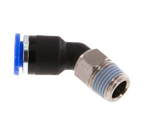 6mm x R1/8'' 45deg Elbow Push-in Fitting with Male Threads Brass/PA 66 NBR [2 Pieces]