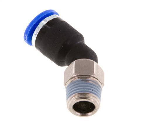 6mm x R1/8'' 45deg Elbow Push-in Fitting with Male Threads Brass/PA 66 NBR [2 Pieces]