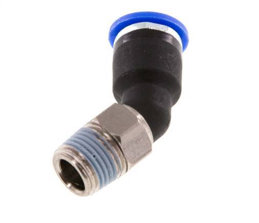 6mm x R1/8'' 45deg Elbow Push-in Fitting with Male Threads Brass/PA 66 NBR [2 Pieces]