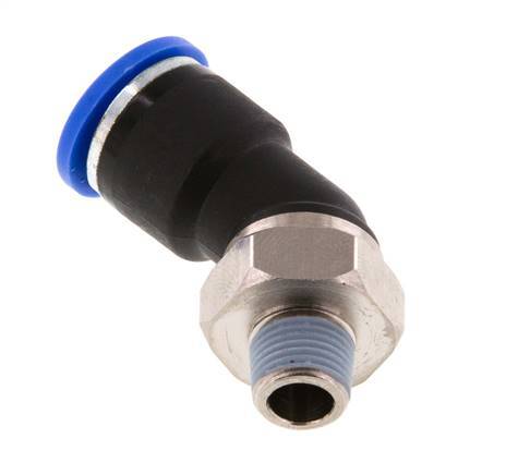 10mm x R1/8'' 45deg Elbow Push-in Fitting with Male Threads Brass/PA 66 NBR [2 Pieces]