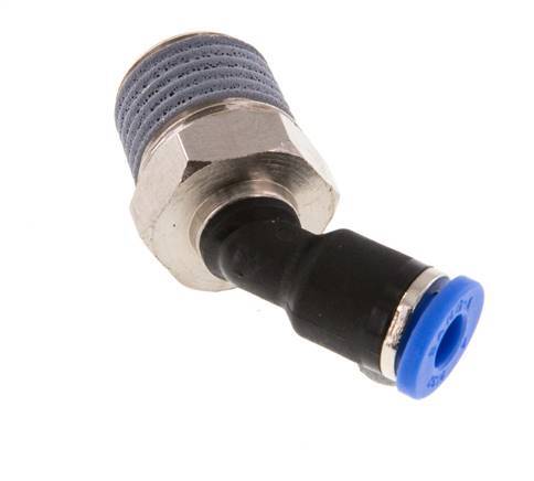 4mm x R1/4'' 45deg Elbow Push-in Fitting with Male Threads Brass/PA 66 NBR [2 Pieces]