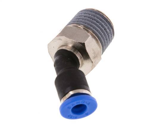 4mm x R1/4'' 45deg Elbow Push-in Fitting with Male Threads Brass/PA 66 NBR [2 Pieces]