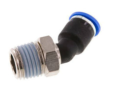 6mm x R1/4'' 45deg Elbow Push-in Fitting with Male Threads Brass/PA 66 NBR [2 Pieces]