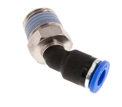 6mm x R1/4'' 45deg Elbow Push-in Fitting with Male Threads Brass/PA 66 NBR [2 Pieces]