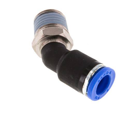 8mm x R1/4'' 45deg Elbow Push-in Fitting with Male Threads Brass/PA 66 NBR [2 Pieces]