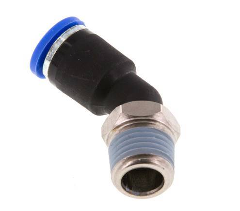 8mm x R1/4'' 45deg Elbow Push-in Fitting with Male Threads Brass/PA 66 NBR [2 Pieces]