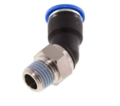 10mm x R1/4'' 45deg Elbow Push-in Fitting with Male Threads Brass/PA 66 NBR [2 Pieces]