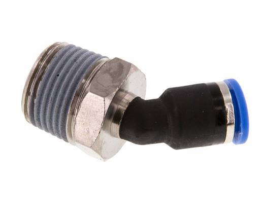 6mm x R3/8'' 45deg Elbow Push-in Fitting with Male Threads Brass/PA 66 NBR [2 Pieces]
