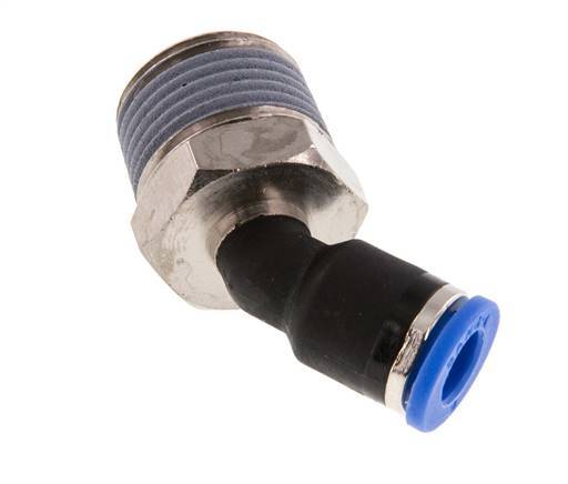 6mm x R3/8'' 45deg Elbow Push-in Fitting with Male Threads Brass/PA 66 NBR [2 Pieces]