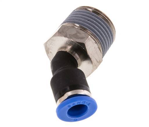 6mm x R3/8'' 45deg Elbow Push-in Fitting with Male Threads Brass/PA 66 NBR [2 Pieces]