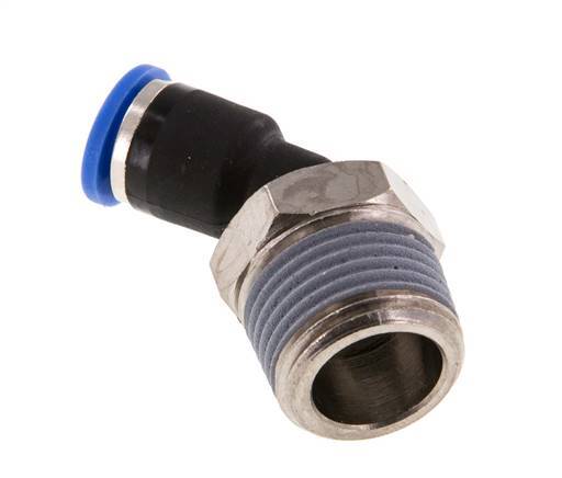 6mm x R3/8'' 45deg Elbow Push-in Fitting with Male Threads Brass/PA 66 NBR [2 Pieces]