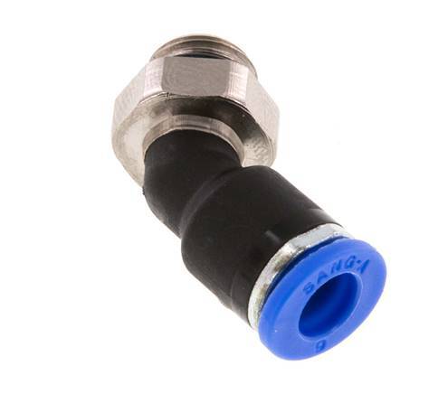 6mm x G1/8'' 45deg Elbow Push-in Fitting with Male Threads Brass/PA 66 NBR [2 Pieces]