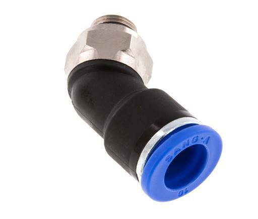 10mm x G1/8'' 45deg Elbow Push-in Fitting with Male Threads Brass/PA 66 NBR [2 Pieces]