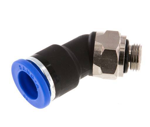 10mm x G1/8'' 45deg Elbow Push-in Fitting with Male Threads Brass/PA 66 NBR [2 Pieces]