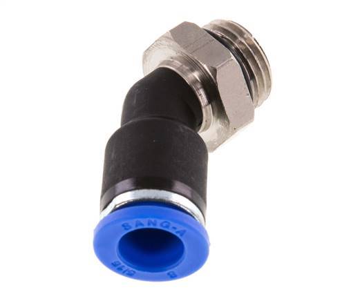 8mm x G1/4'' 45deg Elbow Push-in Fitting with Male Threads Brass/PA 66 NBR [2 Pieces]