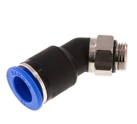 12mm x G1/4'' 45deg Elbow Push-in Fitting with Male Threads Brass/PA 66 NBR [2 Pieces]