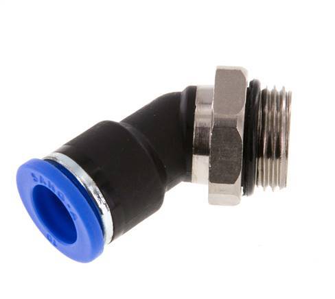 10mm x G3/8'' 45deg Elbow Push-in Fitting with Male Threads Brass/PA 66 NBR [2 Pieces]