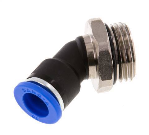 10mm x G1/2'' 45deg Elbow Push-in Fitting with Male Threads Brass/PA 66 NBR [2 Pieces]