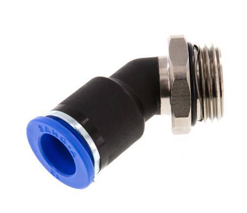 12mm x G1/2'' 45deg Elbow Push-in Fitting with Male Threads Brass/PA 66 NBR