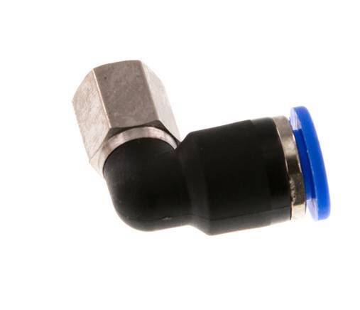 6mm x M 5 90deg Elbow Push-in Fitting with Female Threads Brass/PA 66 NBR Rotatable [2 Pieces]
