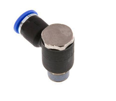 6mm x R1/8'' 90deg Elbow L-shape Push-in Fitting with Male Threads Brass/PA 66 NBR Rotatable [2 Pieces]