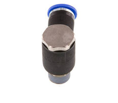 6mm x R1/8'' 90deg Elbow L-shape Push-in Fitting with Male Threads Brass/PA 66 NBR Rotatable [2 Pieces]