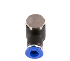 6mm x R1/8'' 90deg Elbow L-shape Push-in Fitting with Male Threads Brass/PA 66 NBR Rotatable [2 Pieces]