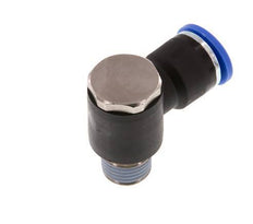10mm x R1/4'' 90deg Elbow L-shape Push-in Fitting with Male Threads Brass/PA 66 NBR Rotatable [2 Pieces]