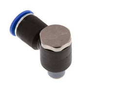 12mm x R1/4'' 90deg Elbow L-shape Push-in Fitting with Male Threads Brass/PA 66 NBR Rotatable