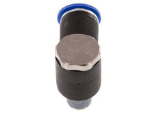 12mm x R1/4'' 90deg Elbow L-shape Push-in Fitting with Male Threads Brass/PA 66 NBR Rotatable