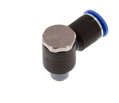 12mm x R1/4'' 90deg Elbow L-shape Push-in Fitting with Male Threads Brass/PA 66 NBR Rotatable