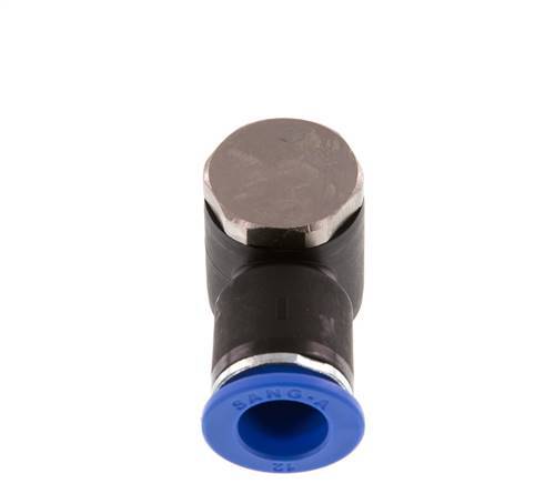 12mm x R1/4'' 90deg Elbow L-shape Push-in Fitting with Male Threads Brass/PA 66 NBR Rotatable