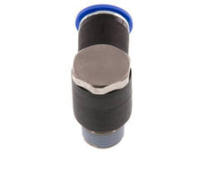 12mm x R3/8'' 90deg Elbow L-shape Push-in Fitting with Male Threads Brass/PA 66 NBR Rotatable