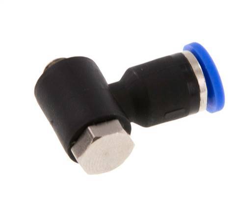 3mm x M 5 90deg Elbow L-shape Push-in Fitting with Male Threads Brass/PA 66 NBR Rotatable [2 Pieces]