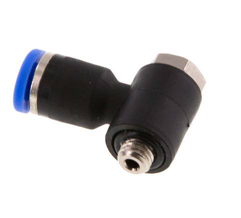3mm x M 5 90deg Elbow L-shape Push-in Fitting with Male Threads Brass/PA 66 NBR Rotatable [2 Pieces]