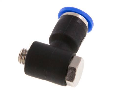 3mm x M 5 90deg Elbow L-shape Push-in Fitting with Male Threads Brass/PA 66 NBR Rotatable [2 Pieces]
