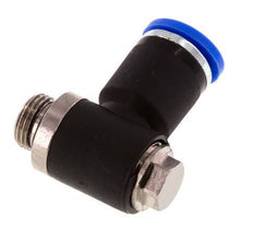 8mm x G1/8'' 90deg Elbow L-shape Push-in Fitting with Male Threads Brass/PA 66 NBR Rotatable [2 Pieces]
