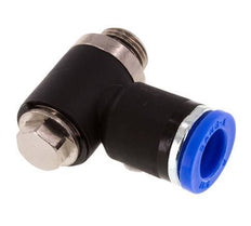 8mm x G1/8'' 90deg Elbow L-shape Push-in Fitting with Male Threads Brass/PA 66 NBR Rotatable [2 Pieces]