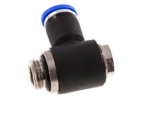 8mm x G1/4'' 90deg Elbow L-shape Push-in Fitting with Male Threads Brass/PA 66 NBR Rotatable [2 Pieces]
