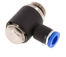 8mm x G3/8'' 90deg Elbow L-shape Push-in Fitting with Male Threads Brass/PA 66 NBR Rotatable [2 Pieces]